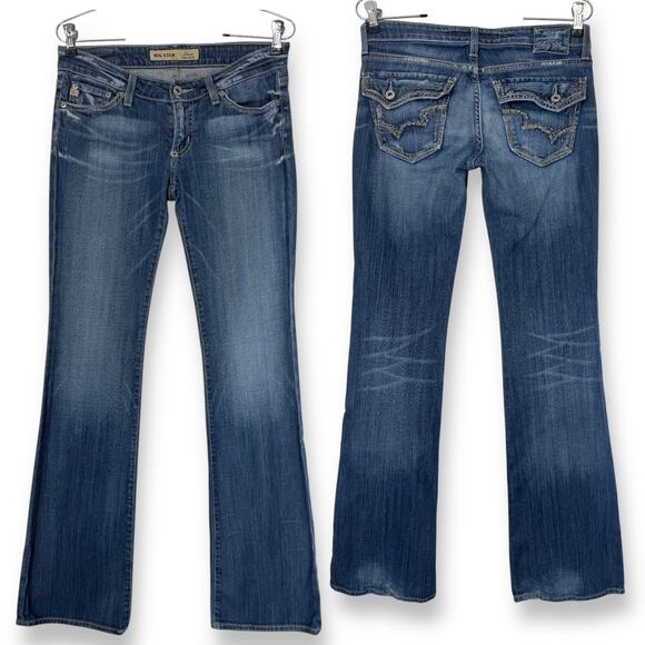 Bootcut Jeans Sweet Ultra Low Rise Big Star 29x35 27XL* Cowgirl Rodeo Embroidery - Picture 1 of 15